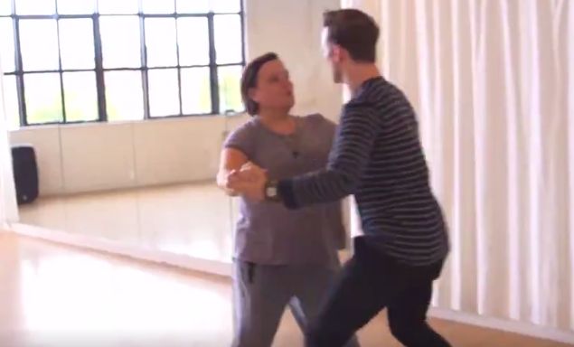 Susan and Kevin in rehearsals