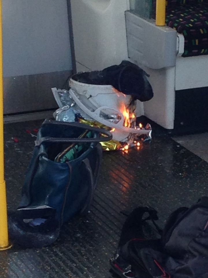 The device exploded on a District Line tube train on Friday morning