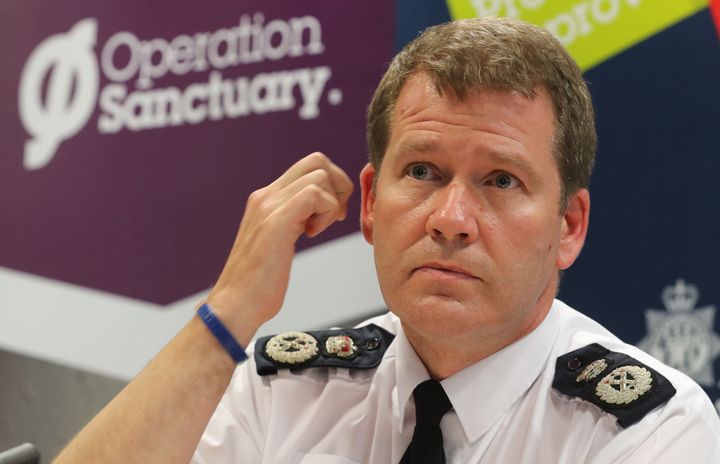 Northumbria Police Chief Constable Steve Ashman during a press conference in Newcastle after police paid a convicted child rapist almost £10,000 to spy on parties where they suspected under-age girls would be intoxicated and sexually abused as part of the force's Operation Shelter into child sexual exploitation in Newcastle