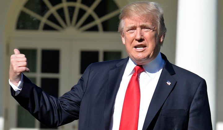 U.S. President Donald Trump speaks about the bombing in London as he attends a photo opportunity in the Rose Garden of the White House on Sept. 15, 2017.