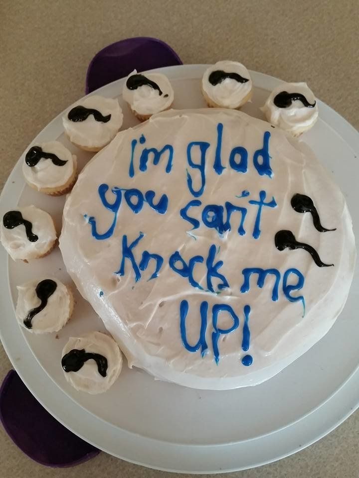 The day before her husband's vasectomy appointment, Amber Cole made him this funny cake.
