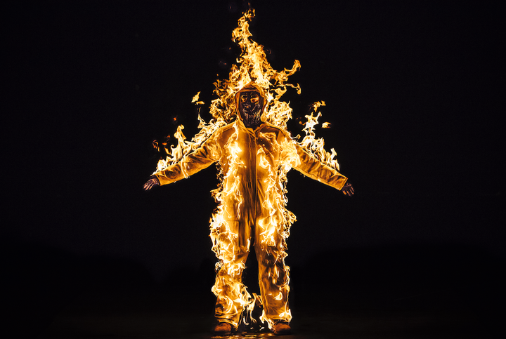 Inextinguishable Fire performance still from the National Theatre, London UK, Spill Festival of Performance 2015