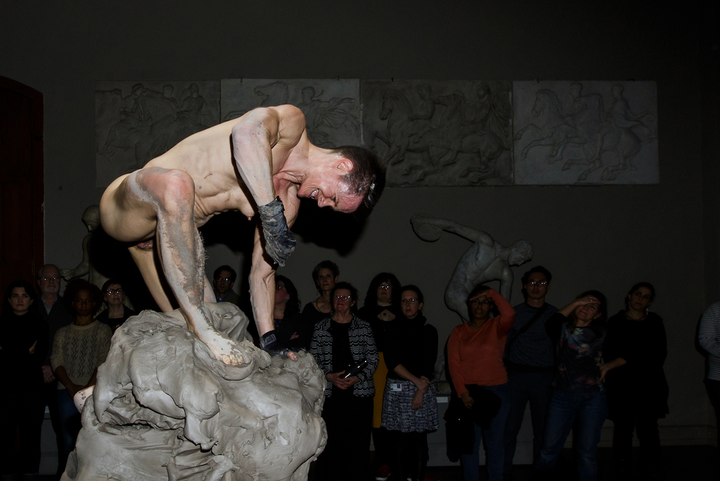 <i>Becoming an Image</i> performance still from the Pennsylvania Academy of the Fine Arts, Historic Cast Hall, 2016.