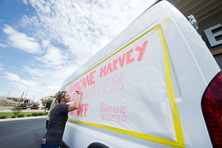 Student decorates donation event to benefit damages caused by Hurricane Harvey