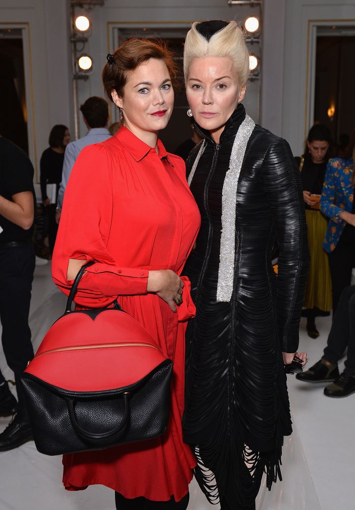 Jasmine Guinness and Daphne Guinness attend the Jasper Conran show during London Fashion Week on 16 September 2017.
