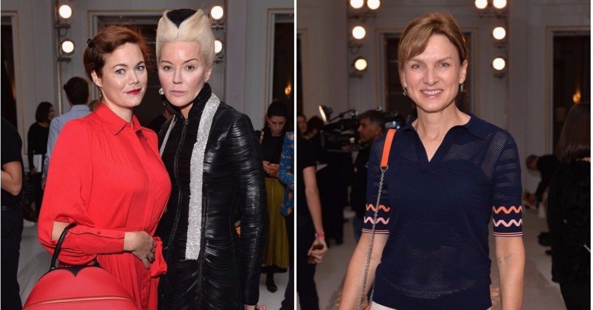 London Fashion Week Fiona Bruce Jasmine And Daphne Guinness Sit On Jasper Conran S Eclectic Frow Huffpost Uk