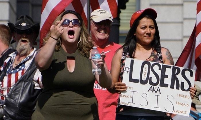 Anti-Muslim protesters at Denver's "March Against Sharia" oppose the <a rel="nofollow" href="http://www.upworth