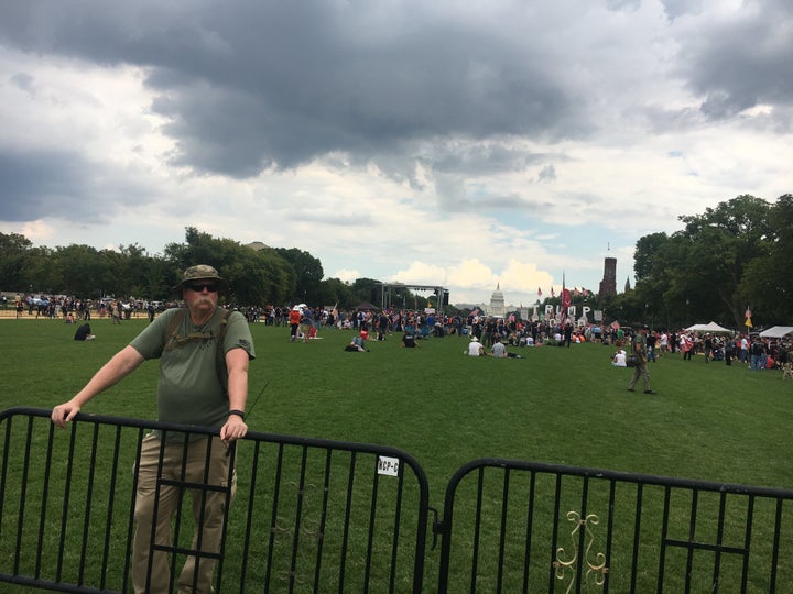 The "Mother of All Rallies," seen here from its rear perimeter, drew just a few hundred people.