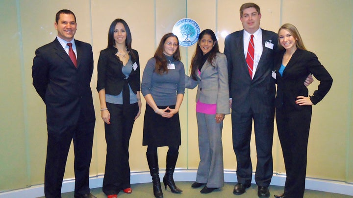 Jonathan Kassa, Executive Director, Security On Campus, Inc. (SOC); Melissa Lucchesi, SOC’s Outreach Education Coordinator; Laura Dunn; Assistant Secretary Russlynn Ali; S. Daniel Carter, SOC’s Director of Public Policy; and Angela Rose, Executive Director of PAVE. U.S. Department of Education Headquarters, Washington, DC, December 22, 2010.