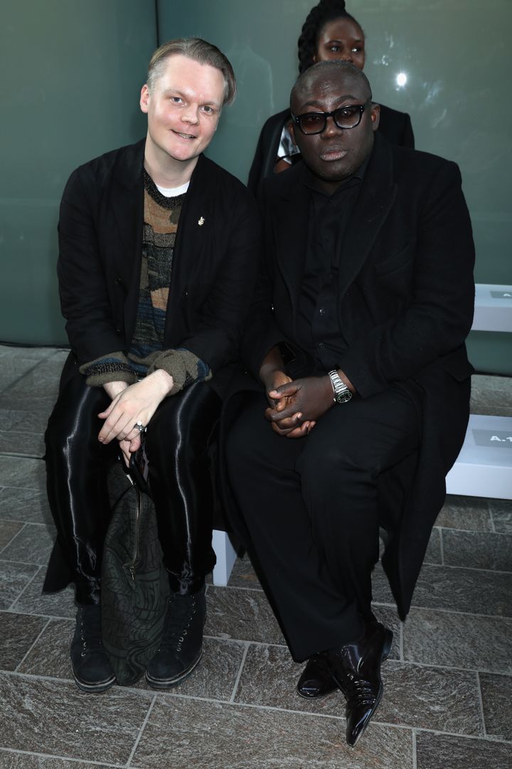 Edward Enninful (R) and Vogue fashion critic Anders Christian Madsen.