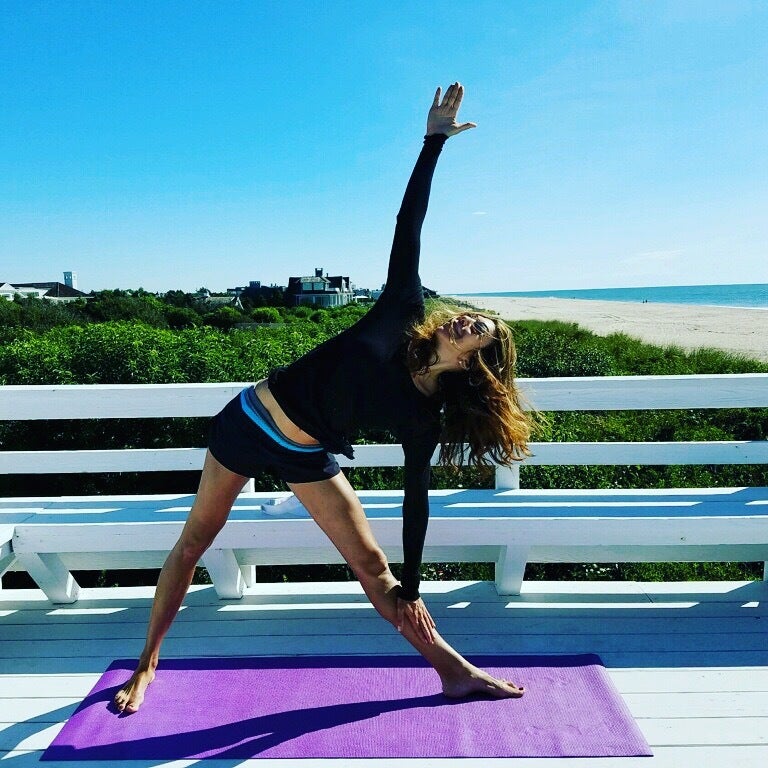 Beth enjoying yoga