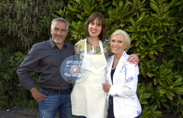 Frances with judges Paul Hollywood and Mary Berry