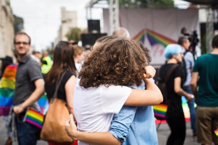 <p>Same sex couples cannot even hold hands on the street, fearing possible violence. Moments like this one are rare and precious. </p>