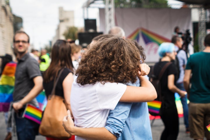 Same sex couples cannot even hold hands on the street, fearing possible violence. Moments like this one are rare and precious. 