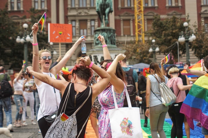 <p>Even the rain couldn’t stop the crowd to get the most of the Pride day</p>