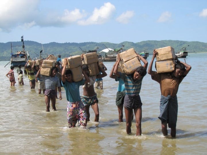 Rohingyas at a camp only accessible by boat, in Sittwe, Rakhine State, Myanmar, in 2013. <a rel="nofollow" href="https://www