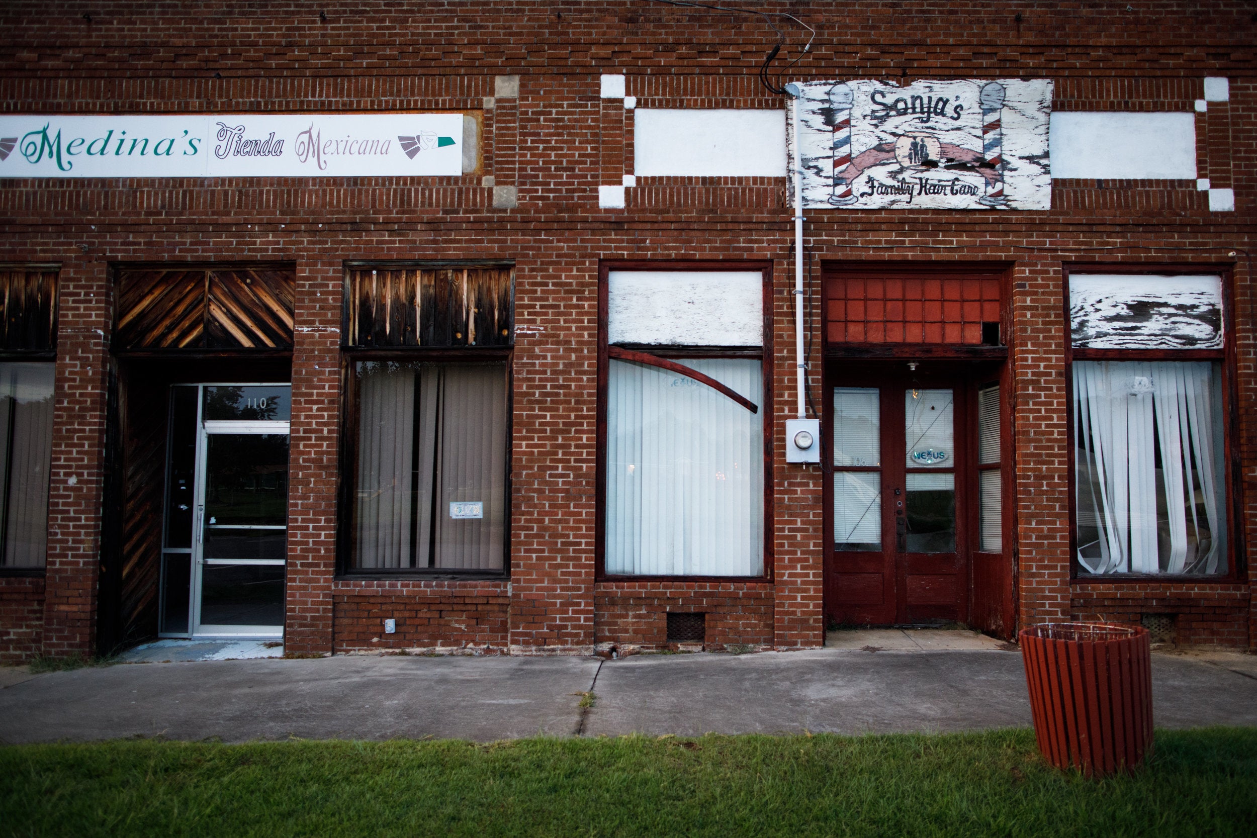 Shuttered storefronts in Glenwood.