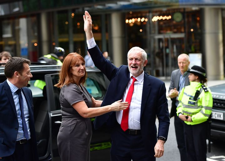 Jeremy Corbyn and office director Karie Murphy after the June election.