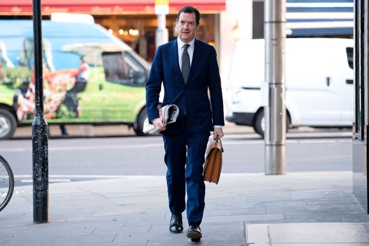 <strong>Former Chancellor of the Exchequer, George Osborne, arrives on his first day at work as editor of the London Evening Standard newspaper</strong>