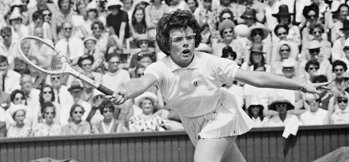 <p>Billie Jean King at Wimbledon </p>