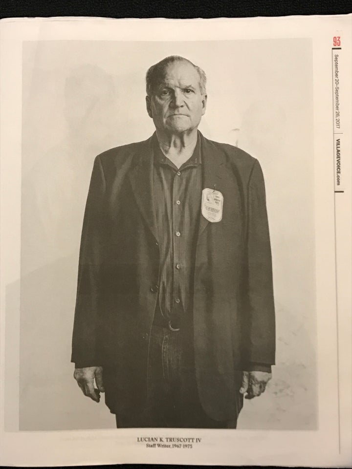 <p>Lucian Truscott IV wearing his 1975 press credential</p>