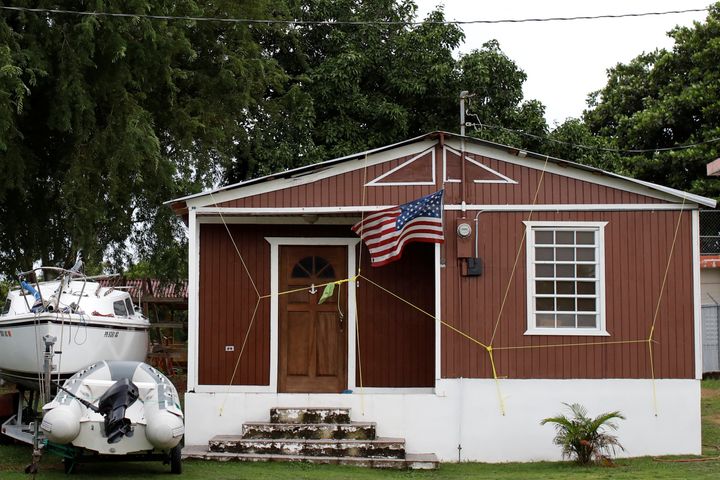 A home in Guayama, Puerto Rico, prepared for the arrival of the Hurricane Maria on Sept. 19, 2017.