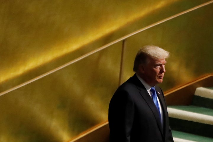 President Donald Trump arrives to address the 72nd United Nations General Assembly at U.N. headquarters in New York on Sept.