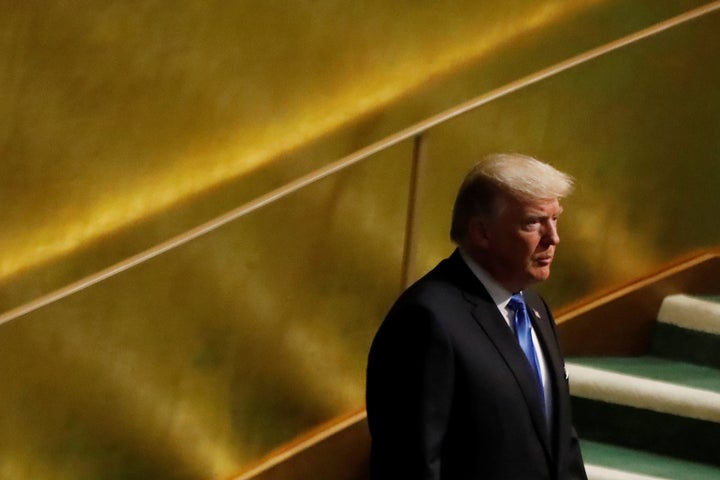 President Donald Trump arrives to address the 72nd United Nations General Assembly at U.N. headquarters in New York on Sept. 19, 2017.