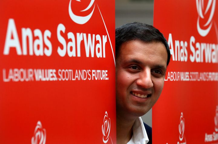 Anas Sarwar at his campaign headquarters in Glasgow 
