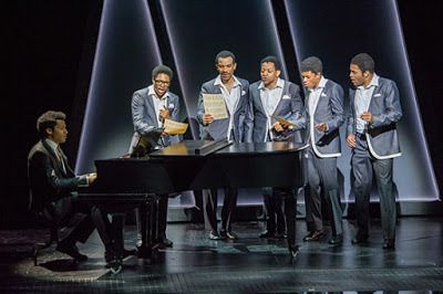 Smokey Robinson (Christian Thompson) plays a new song for The Temptations in Ain't Too Proud