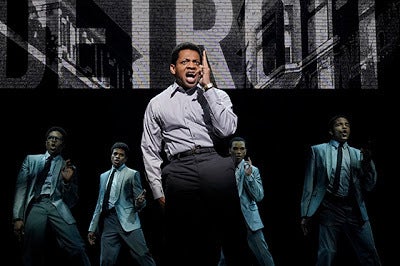 Otis Williams (Derrick Baskin) tells the story of The Temptations in <strong><em>Ain't Too Proud</em></strong>