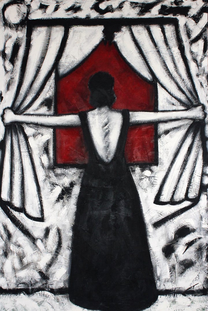 <p>Gronk. La Tormenta, 1985, acrylic on canvas, 90 x 60 inches</p>