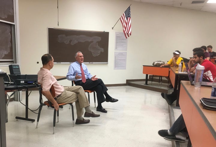 Former U.S. Senator Jon Kyl (R-AZ) speaks to ASU students in a class on: The Congress. 