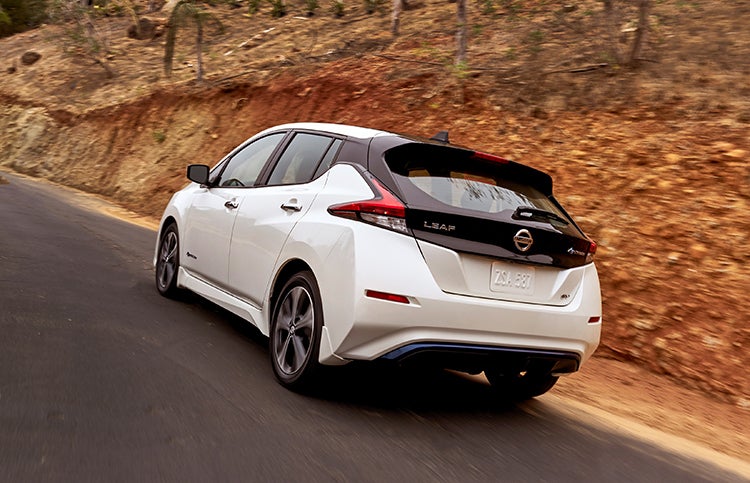 2018 Nissan Leaf on the road.