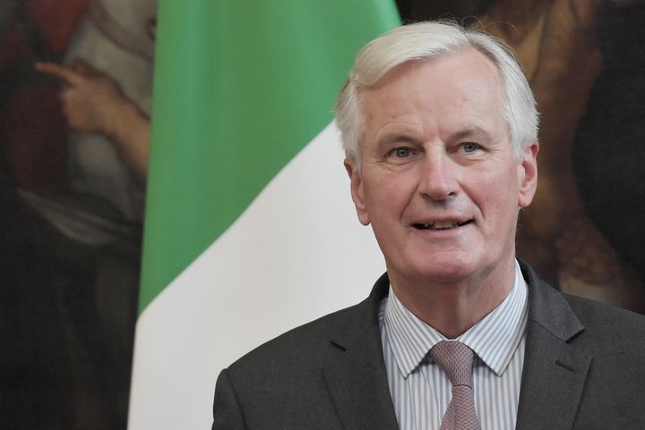 EU negotiator Michel Barnier at the palazzo Chigi in Rome.