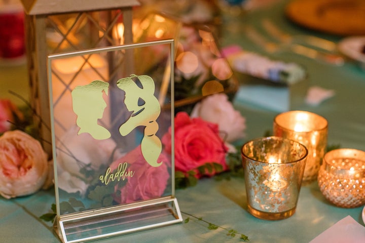 The "Aladdin"-themed reception table.