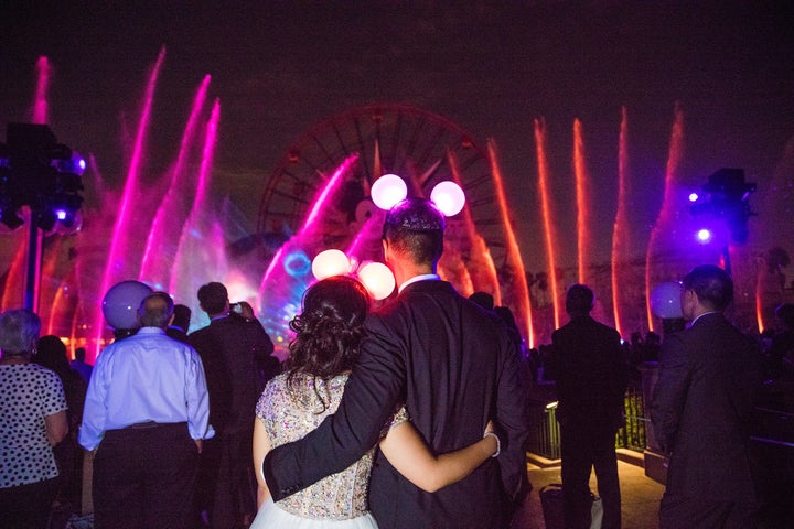 Guests got to watch the 'World of Color' show from a special area.