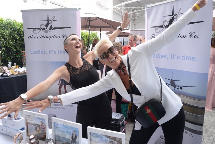 <p>Brigitte Nielson (“Beverly Hills Cop II & "Red Sonja”) with Abingdon Timepieces</p>