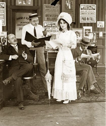 Florence Lawrence, popularly considered America’s first film star, in a scene shot at the Champion studio