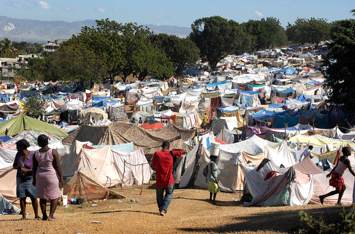 A tent city in post-earthquake Haiti. 