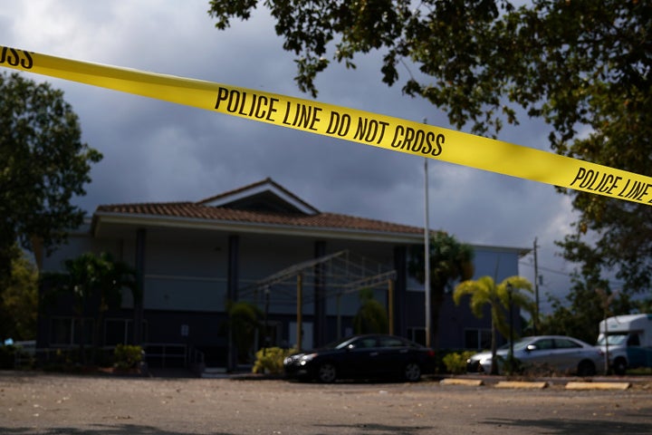 Police tape surrounds the Rehabilitation Center at Hollywood Hills in Hollywood, Florida, Sept. 13, 2017.