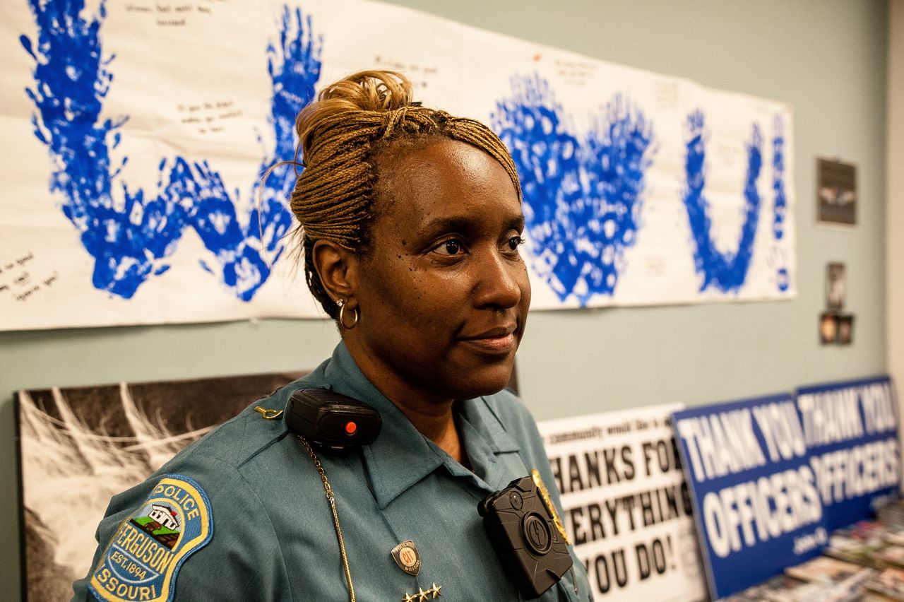 Sgt. Dominica Fuller of the Ferguson Police Department is one of just three black officers who were with the force during the 2014 unrest who are still with the Ferguson Police Department.