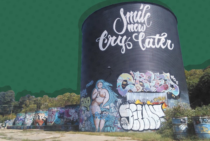 <em>An old water tower in Asheville's River Arts District <em>(Photo: Hillary Brown)</em></em>