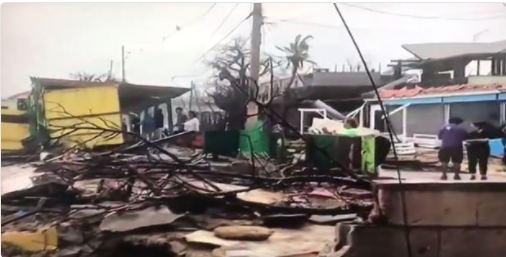 <em>The scene on Wednesday in the Vieques town of Esperanza.</em>