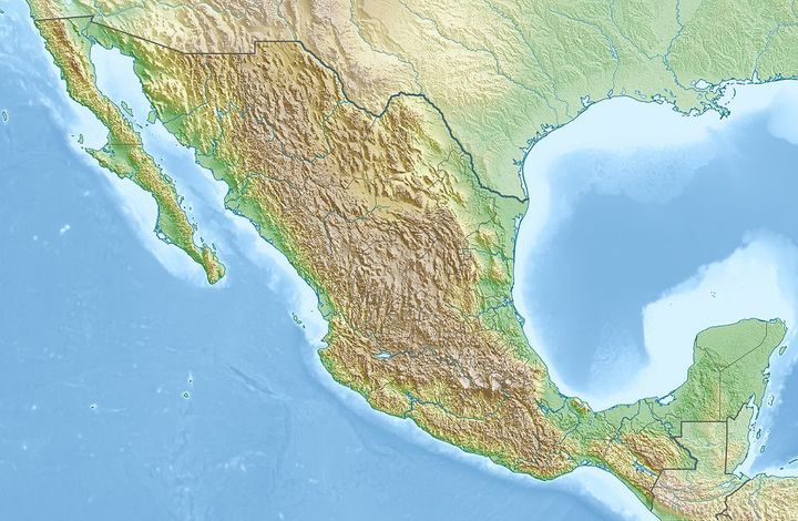 Relief map of Mexico. 