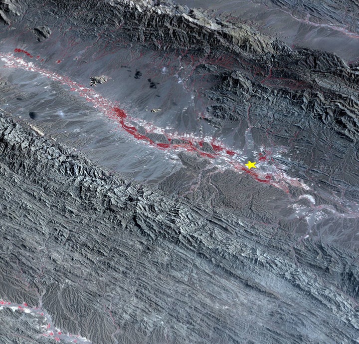 Space-based satellites can monitor Earth's changing surface, and map earthquakes, such as the one above in Pakistan from 2012. 