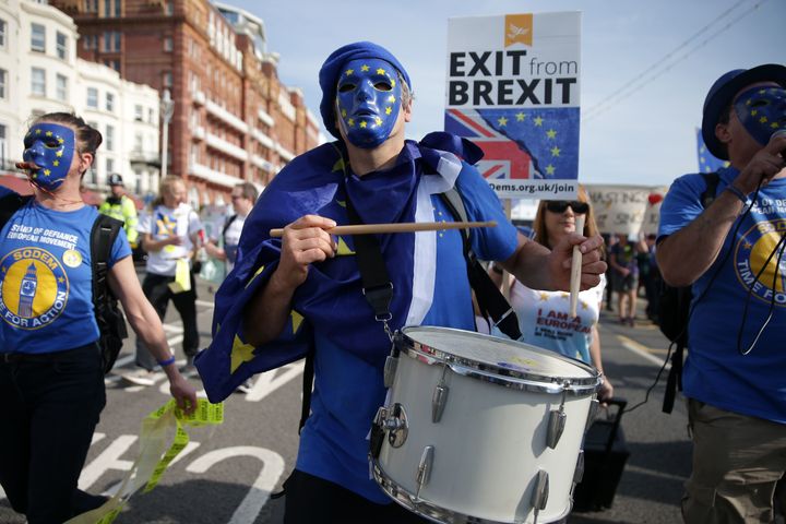 Pro-EU protestors in Brighton.