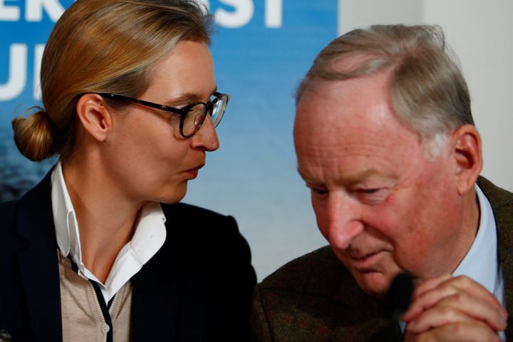 Co-lead AFD candidates Alexander Gauland and Alice Weidel.