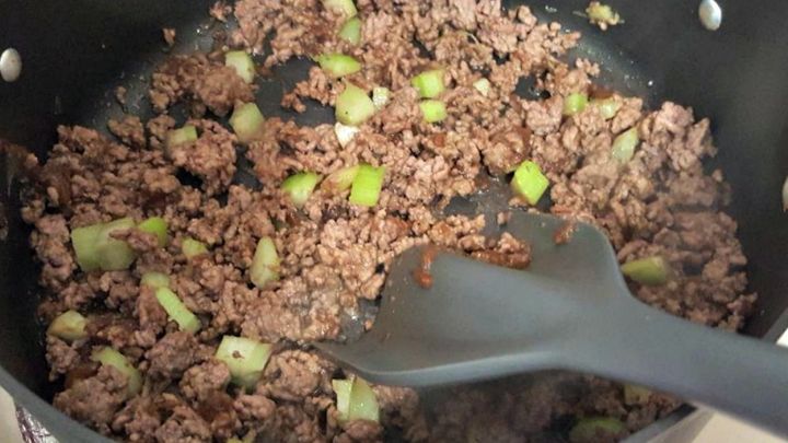 <p>Ground Beef with Celery and Onions</p>