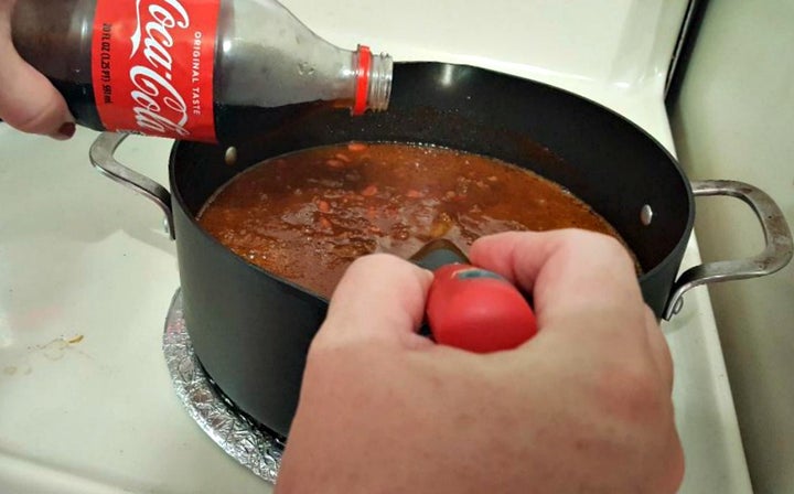 <p>Adding the secret ingredient to the recipe</p>